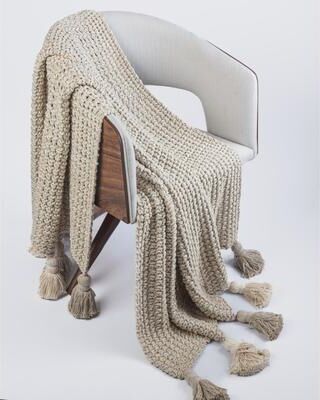 Amity Home Lang 100% Cotton Natural Throw
