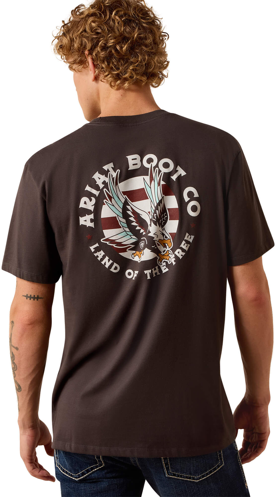 Men's Traditional Eagle LOTF Classic Fit T-Shirt in Vintage Black Cotton, Size: Large by Ariat