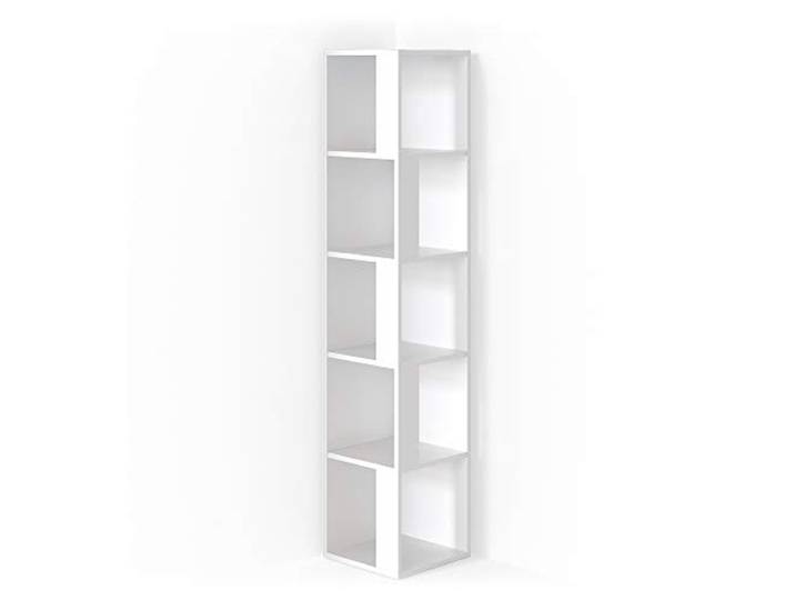 Vicco Eckregal Lio , Weiß 33.3 x 162.2 cm zur Aufbewahrung von Büchern und Deko in Raumecken