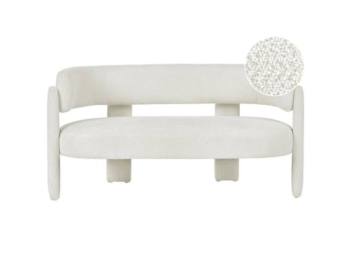 2-SITZER-SOFA Chenillegewebe Cremeweiß Burea