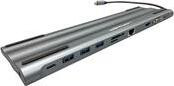 LC-Power LC-HUB-C-MULTI-8 USB-C hub met 3x USB-A, 2x USB-C, HDMI, VGA, MicroSD, SD, RJ45 en audio