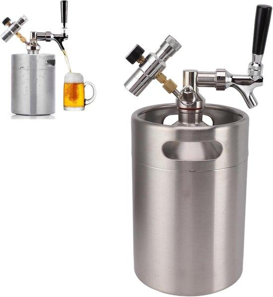 Mini-Edelstahltank 5 Liter - Druckfermentationssystem im Keg-Format - Verstellbarer Zapfhahn - Ideal für die Heimbrauerei - m-winkel