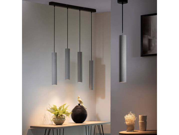 Hanglamp Eton, dimbaar, alu / grijs / zink, Woon-/ Eetkamer, Beton, hanglamp
