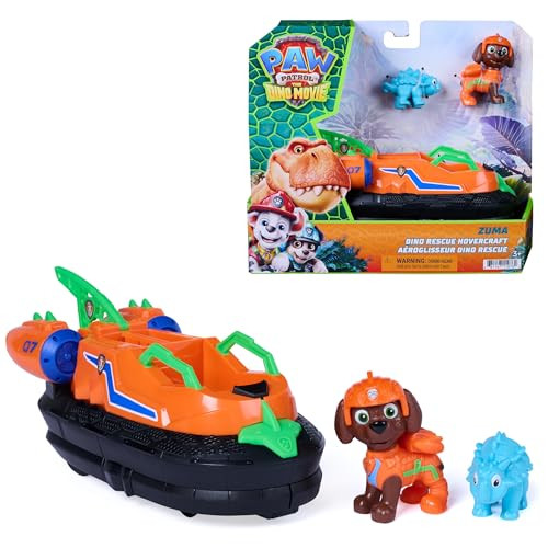 Spin Master PAW Patrol Dino Movie Zuma Dino Rescue Hovercraft met uitbreidbare onderdelen, meerkleurig