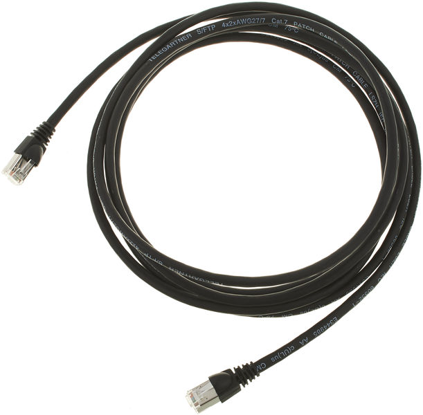 TelegÃ¤rtner CAT6A Patchkabel 3m, sw nero