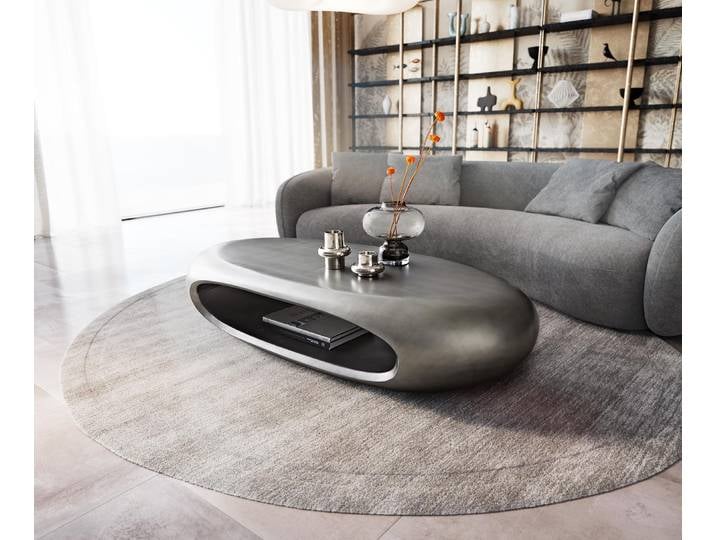 Table basse Sinor 140x65 cm Argent métallisé