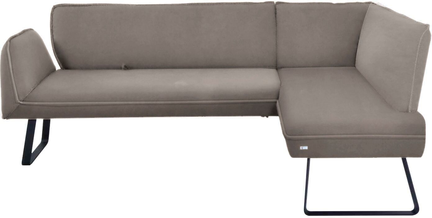 K+W Komfort & Wohnen "Drive" mit Seitenteilverstellung am langem Schenkel zur Sitzplatzerweiterung stahl 85 B/H/T: 91cm x 68cm, Leder CLOUD, langer Schenkel links