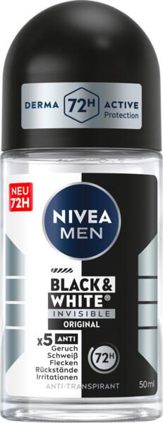 NIVEA MEN Black & White Invisible Original Deo-Roller 50,0 ml 6536309006