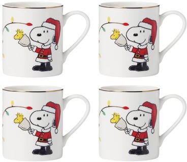 Lenox Snoopy Christmas Mugs, Set of 4