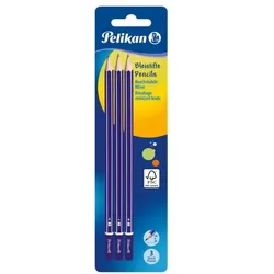 Pelikan 3x Bleistift 2B/B/HB blau