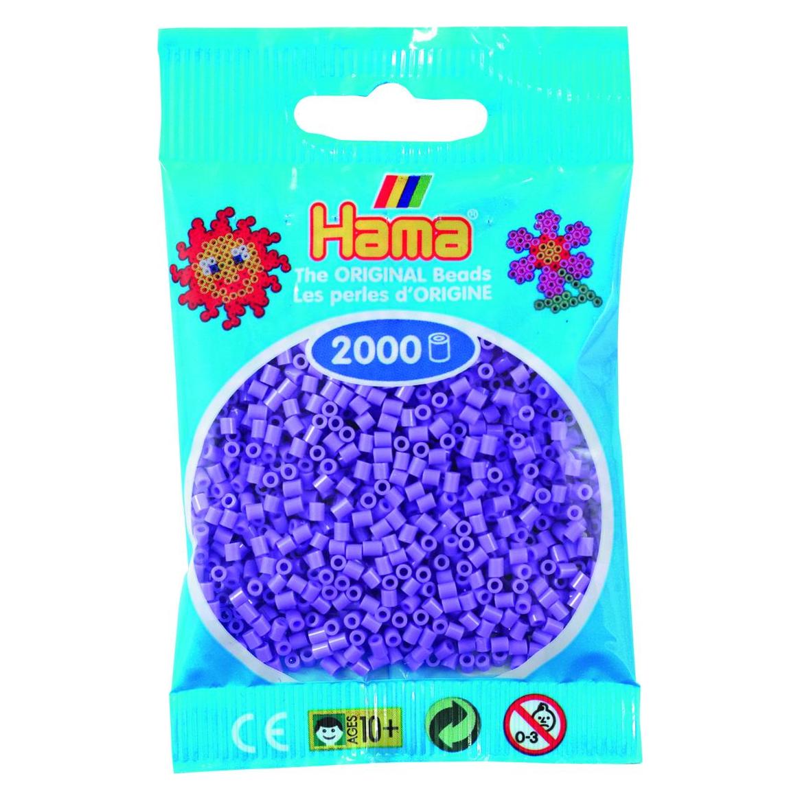 Hama mini perler 2000stk pastel lilla (385045)