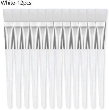 Inspired Finds 12 Piece Facial Mask Brush Set Soft Bristle Face Applicator Brushes 12pcs transparent