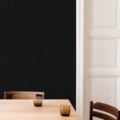 Vliestapete SUBLIME "Geo", schwarz, B:0,52m H:10m L:10m, Vlies, Tapeten, 10mx52cm (ca. 5m2)