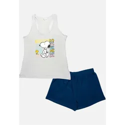 Snoopy Pyjama Set Kurz - grau/blau - S