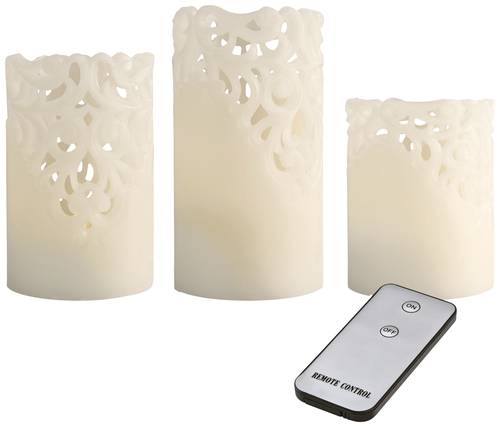 X4-LIFE 701974 LED-Echtwachskerze 3er Set mit Fernbedienung