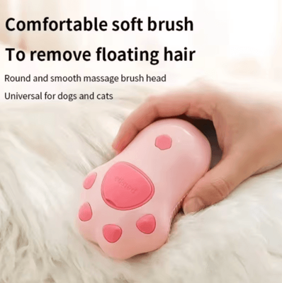 Inspire Picks Cute Pink Silicone Pet Steam Massage Brush Floating Hair Bath And Grooming Comb pink