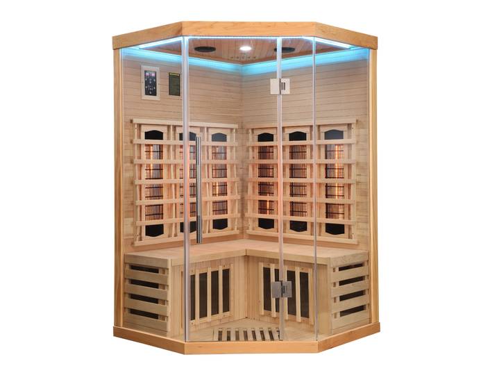 Infrarotkabine SANOTECHNIK SUPREME , braun (holz), (ohne Ofen), Saunen, Infrarotkabine, mit 6 Vollspektrumstrahler und 3 Carbon Heizplatten