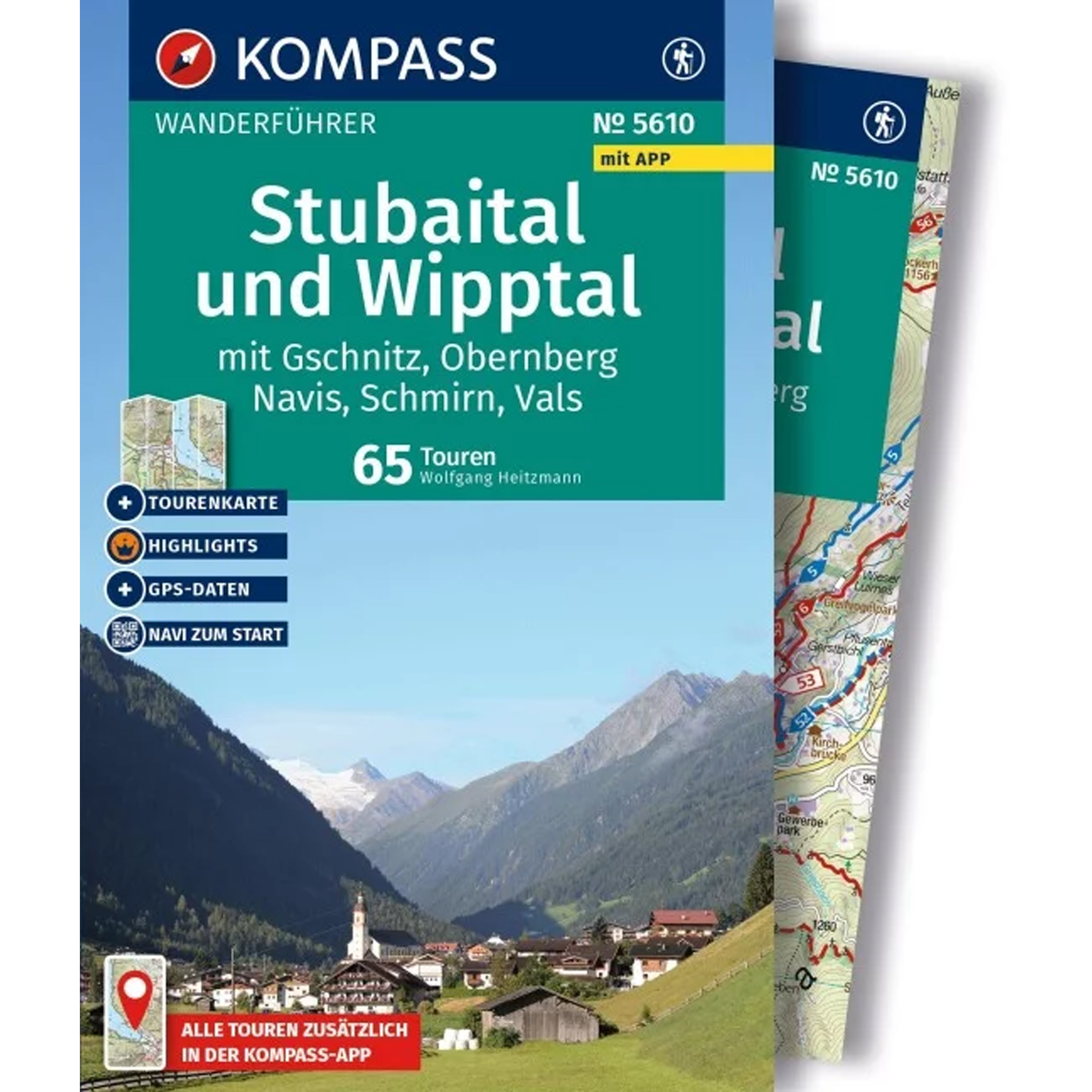 Kompass Verlag WF 5610 Stubaital Wanderführer tuerkis