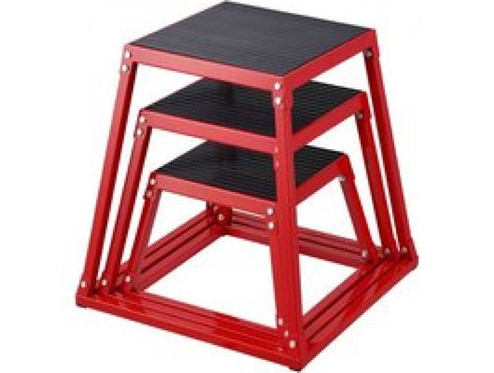 VEVOR 3-teilige Plyometrische Sprungboxen, 305/458/609 mm Plyometric Box Rot, Rutschfestes Fitness-Übungs-Step-Up-Box-Set für Heim-Fitness-Training, Konditions-Krafttraining, Jump Training Tragbar