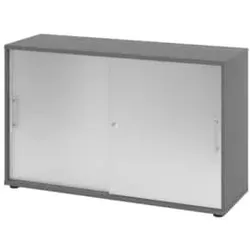 Schiebetürenschrank, 2 OH, graphit/silber