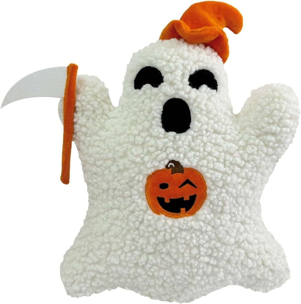 Wit Spookkussen van zacht pluche voor Halloween decoratie - 30 cm