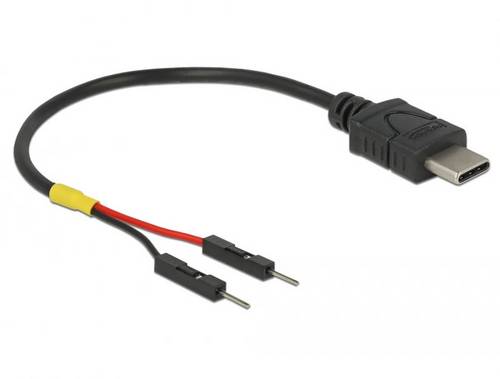 Delock USB-C Kabel USB-C Stecker, Pfostenstecker 2pol. 0.10m Schwarz 85418