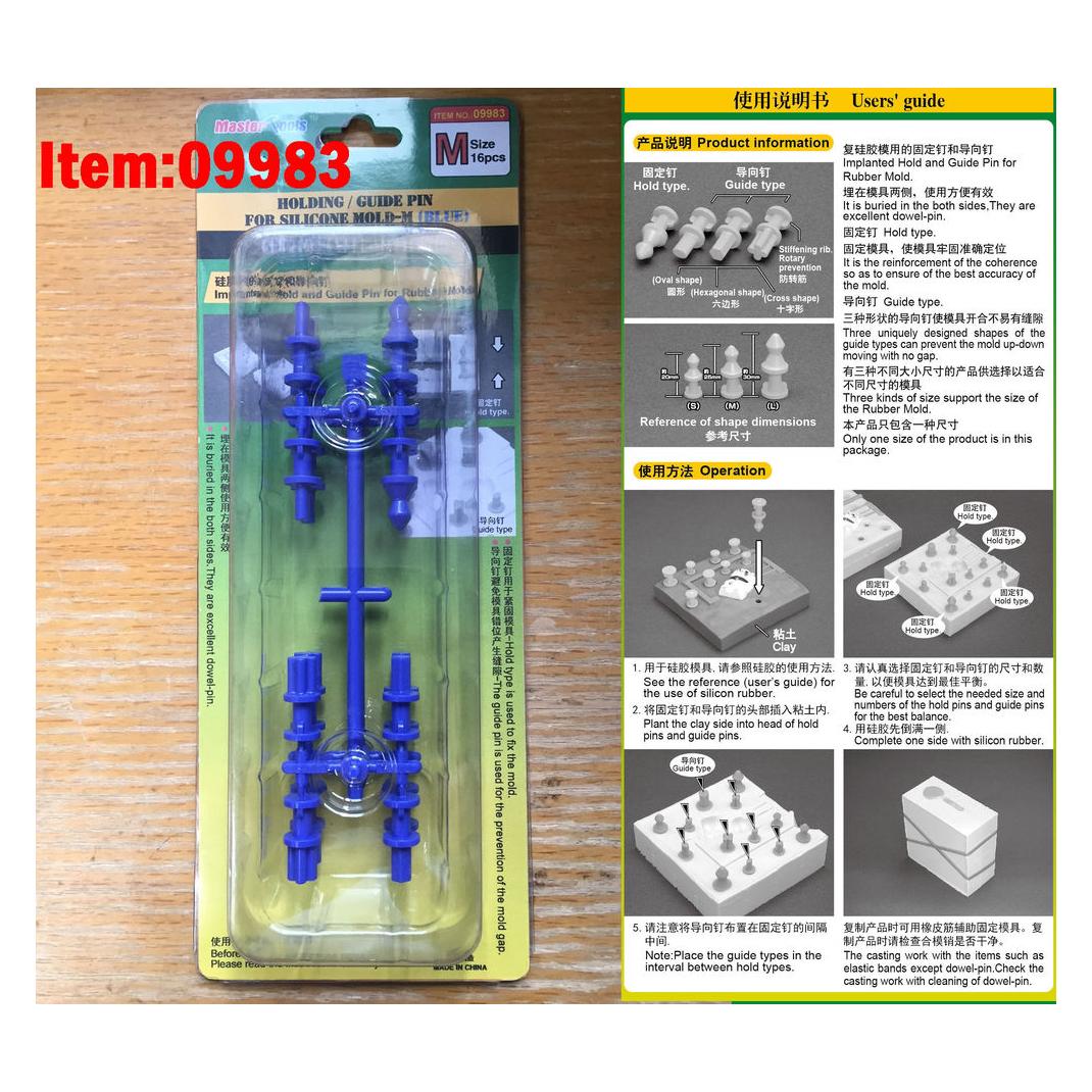 Master Tools Holding/Guide pin for silicone mould-M (Blue) (09983)