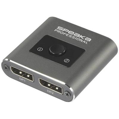 SpeaKa Professional SP-BDS-250 2 Port DisplayPort-Switch UHD 8K @ 60 Hz, UHD 4K @ 120Hz