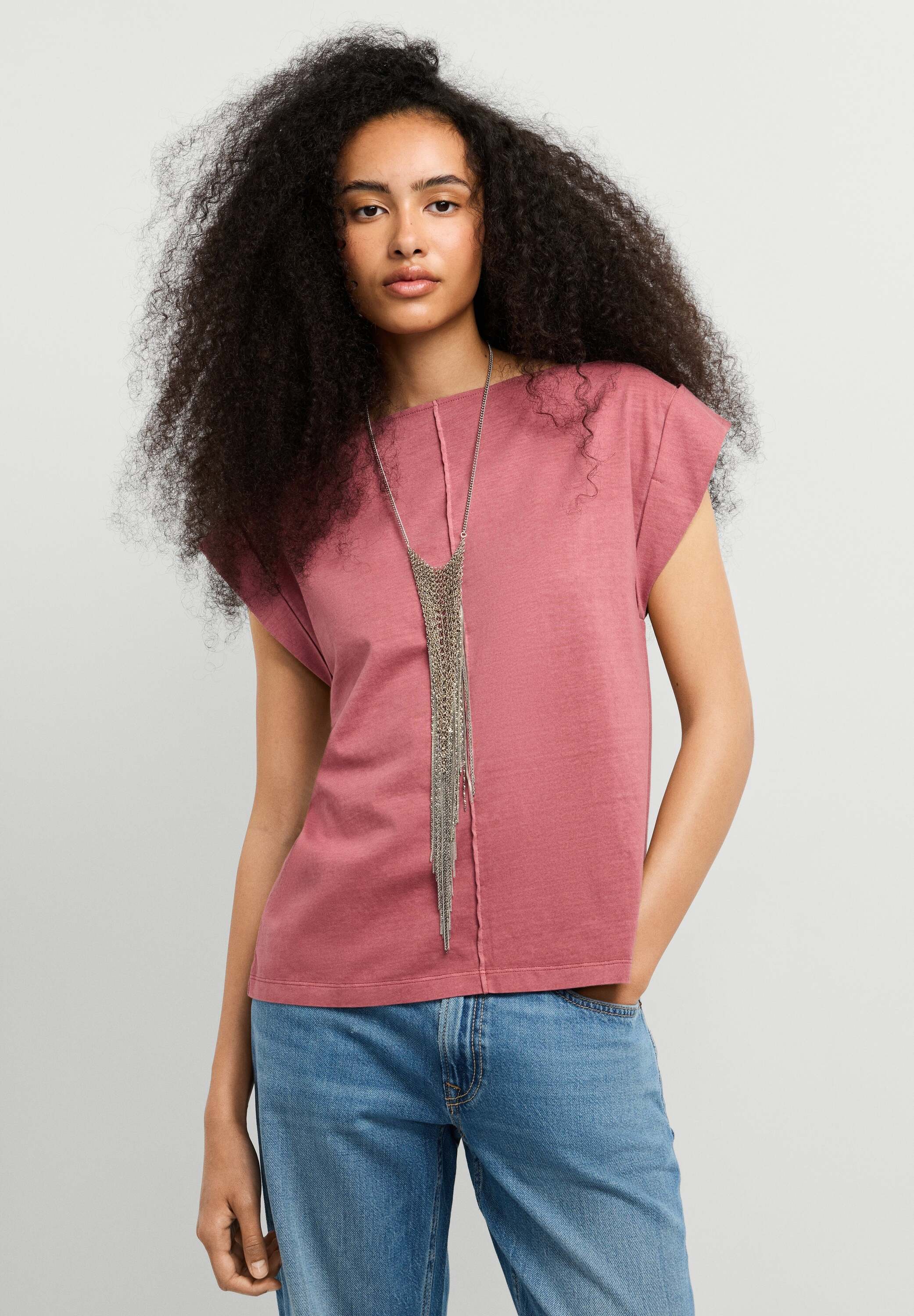 T-Shirt PEPE JEANS "einfaches T-Shirt CAYETANA", Damen, Gr. L, rosa (schwarz blush pink), 100% Baumwolle, Shirts T-Shirt