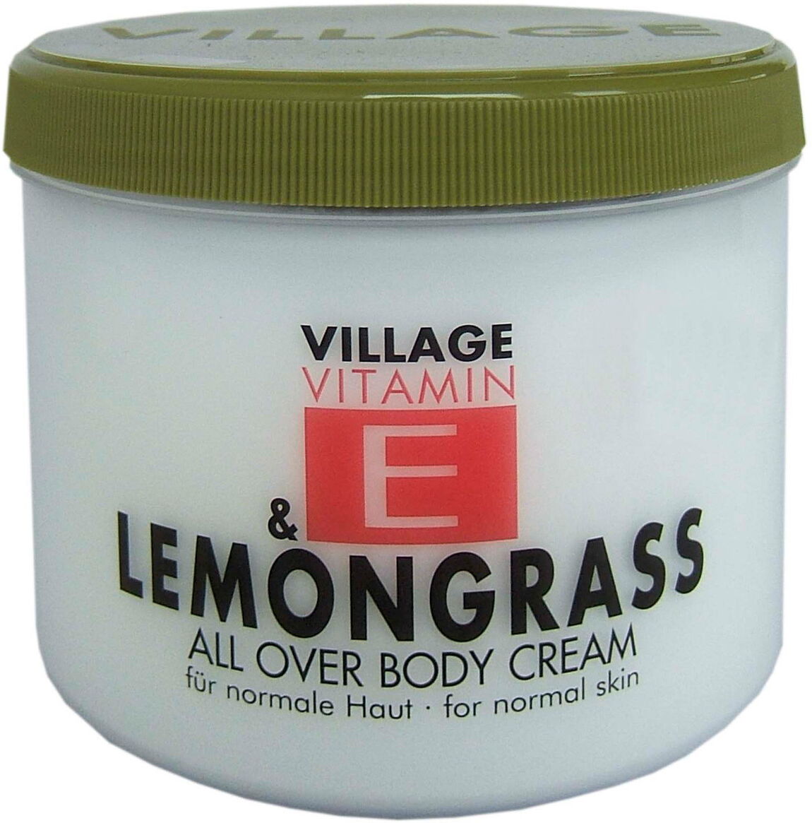 500ml Village Vitamin E Lemongrass Body Cream
