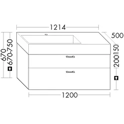 Burgbad Mineralguss-Waschtisch+Waschtischunterschrank System 30 Preisgruppe 4 Sana Trend- oder SHHV121LF5348C0001