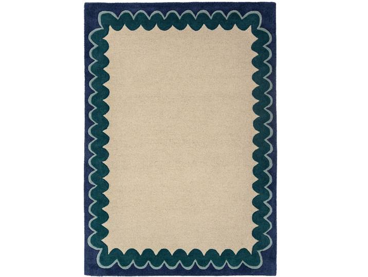 Teppich Winona TÜRKISGRÜN Welle, Düne 100 Prozent Wolle 160 x 230 cm - Material: 100% Wolle - Teppich