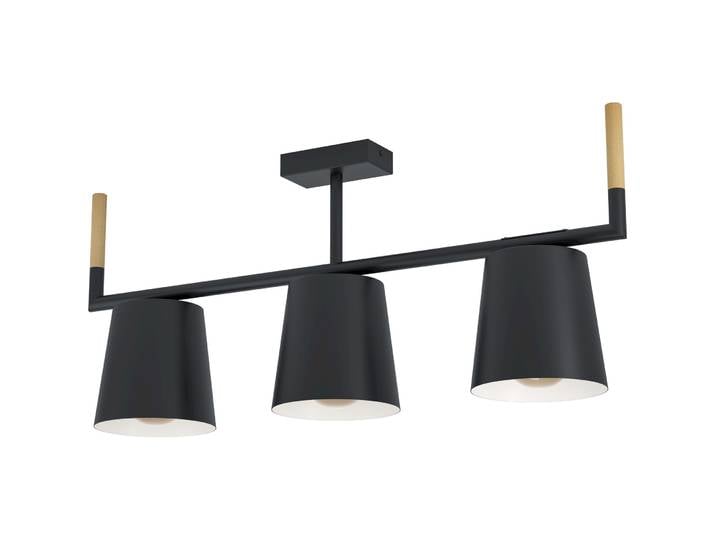 Eglo Deckenlampe Lacey Braun/schwarz Holz/Stahl B 16 cm