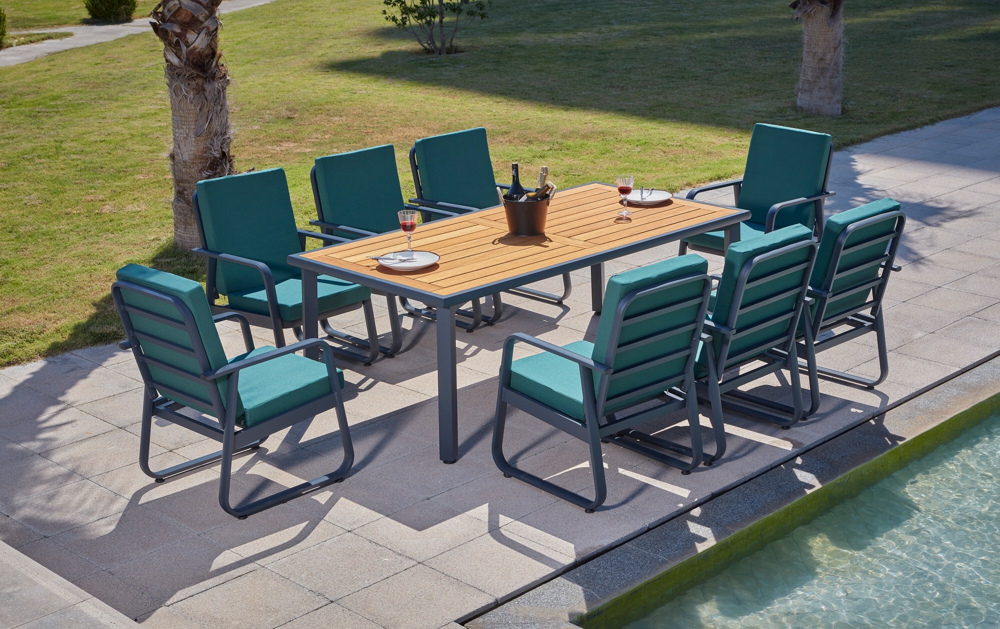 Skye Decor, Milano - Anthracite, Wooden, Garten-Lounge-Set, Anthrazit, 63 x 60 x 91 cm