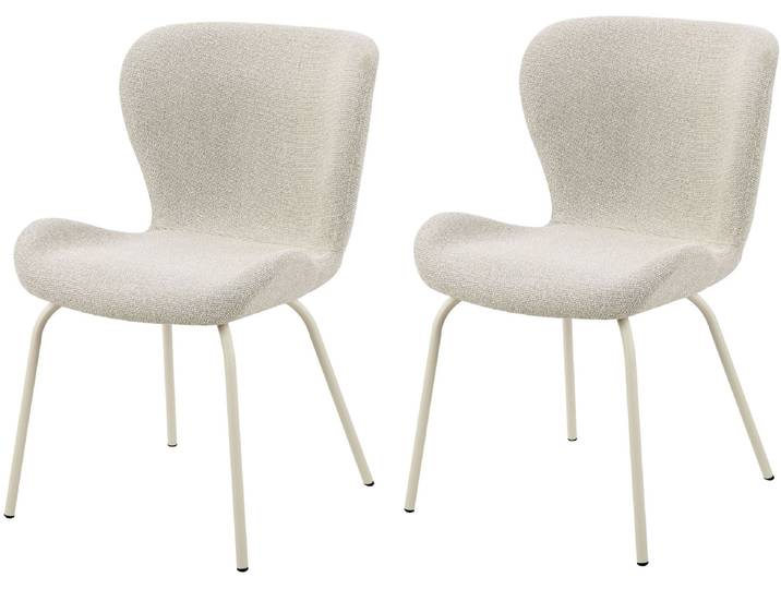 4-Fussstuhl HELA LAGOS , beige (beige, creme, creme, beige), B:50cm H:83,5cm T:60cm, Metall, Polyester, Stoff, Stühle, 4-Fussstuhl, 4-Fussstuhl XL, Gestell angepasst, Webstoff, 140kg belastbar
