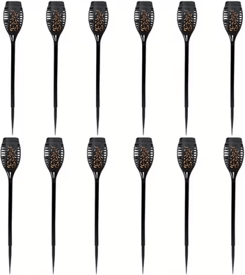 Uplift Curations 12LED Solar Flame Torch Lights Waterproof Flickering Garden & Pathway Outdoor Solar Lamps n2012 12