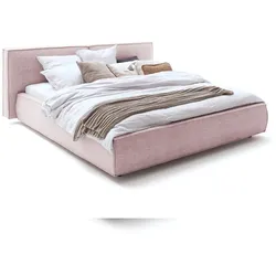 KAWOLA Bett CARLO Polsterbett Stoff rosa 140x200cm