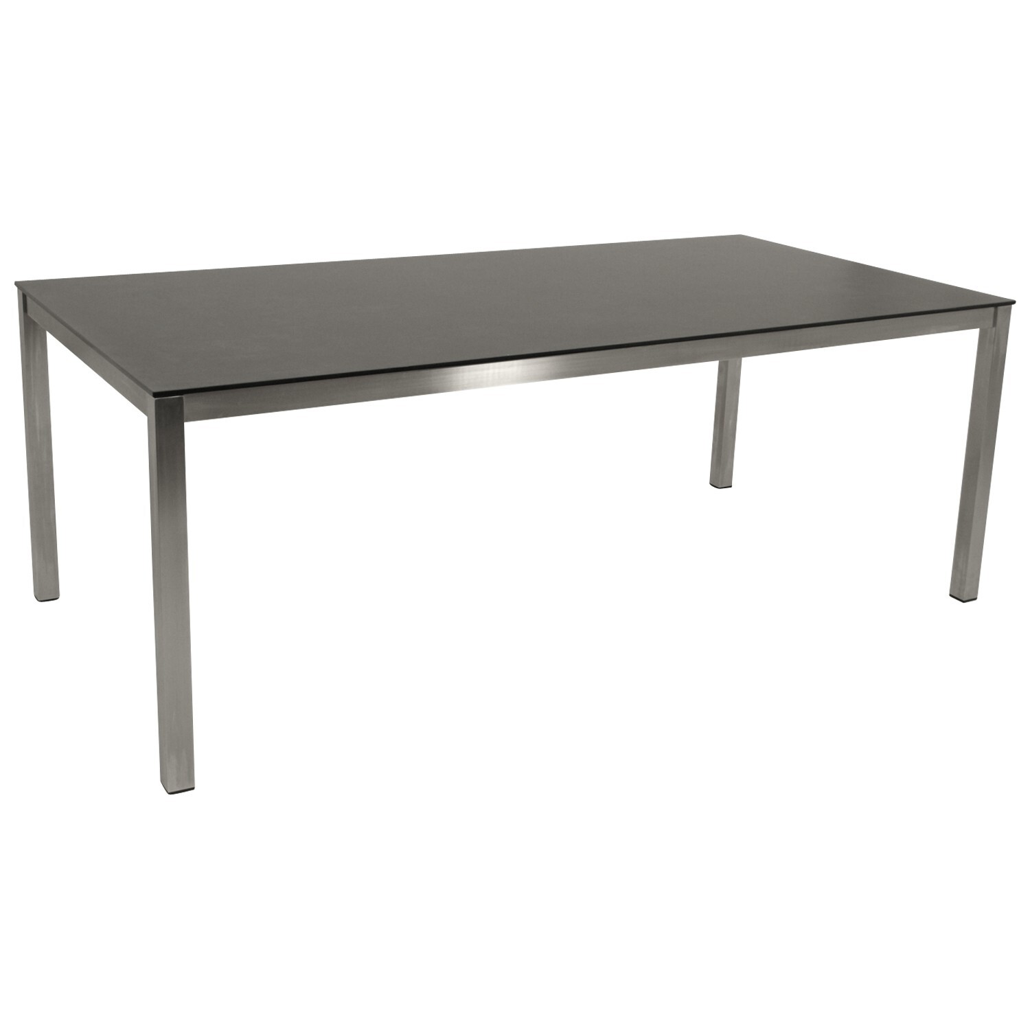 DEGAMO Gartentisch SYDNEY 200x100cm Edelstahl gebürstet Keramikoptik wetterfest
