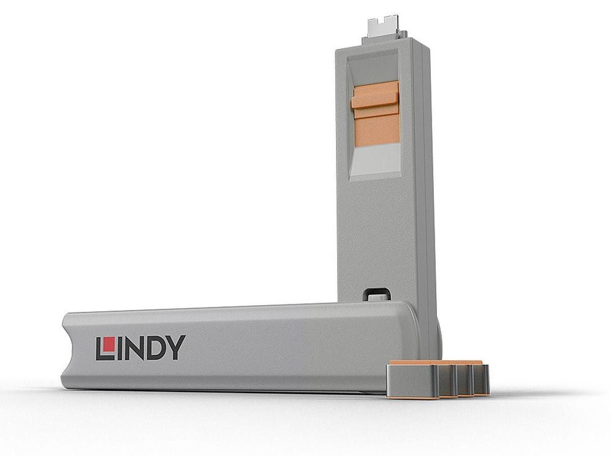 Lindy USB Typ C Port Schloss Orange 40428
