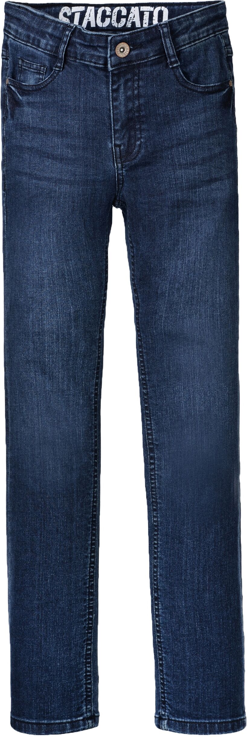 Regular-fit-Jeans STACCATO "STCSAM", Jungen, Gr. 164, Normalgrößen, blau (jeansblau), Oberstoff: 80% Baumwolle, 19% Polyester, 1% Elasthan., Basic, regular fit, Jeans Regular-fit-Jeans, Regular Fit