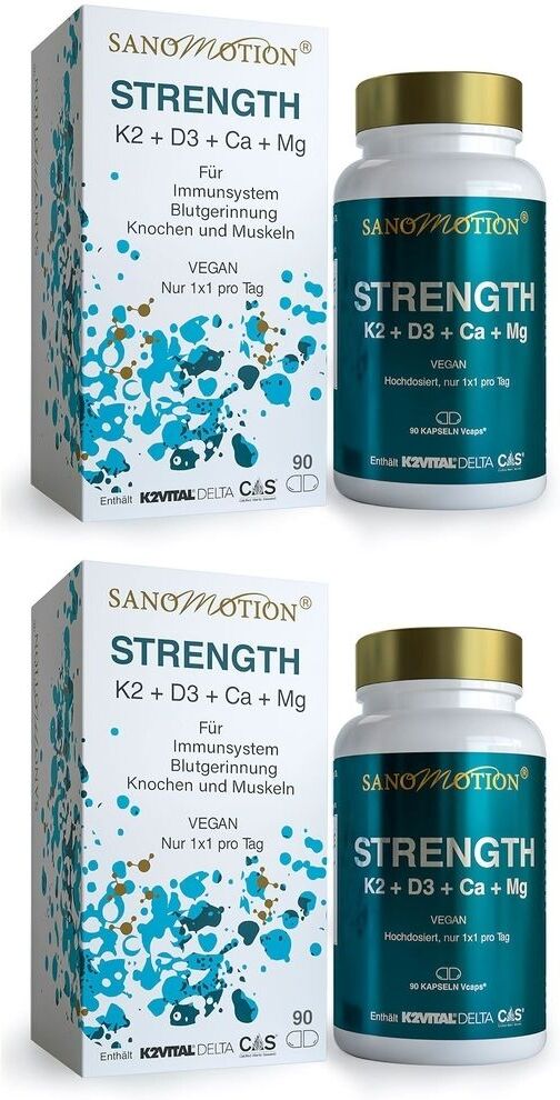 Sanomotion Strength K2+D3+Ca+Mg vegan Kapseln 2x 2x90 St