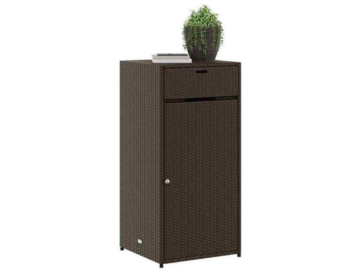 Moderne Armoire de rangement jardin marron 55x55x111 cm résine tressée - pour terrasse gbf420812