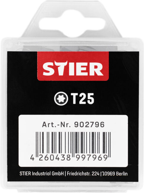 Grand pack d'embouts STIER TX T25 50x (902796)