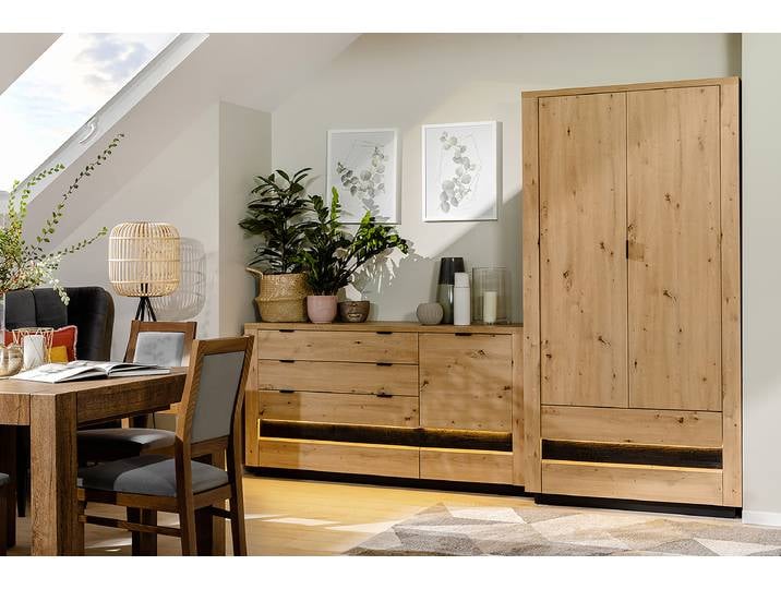Drehtürenschrank 101cm Holz/Braun