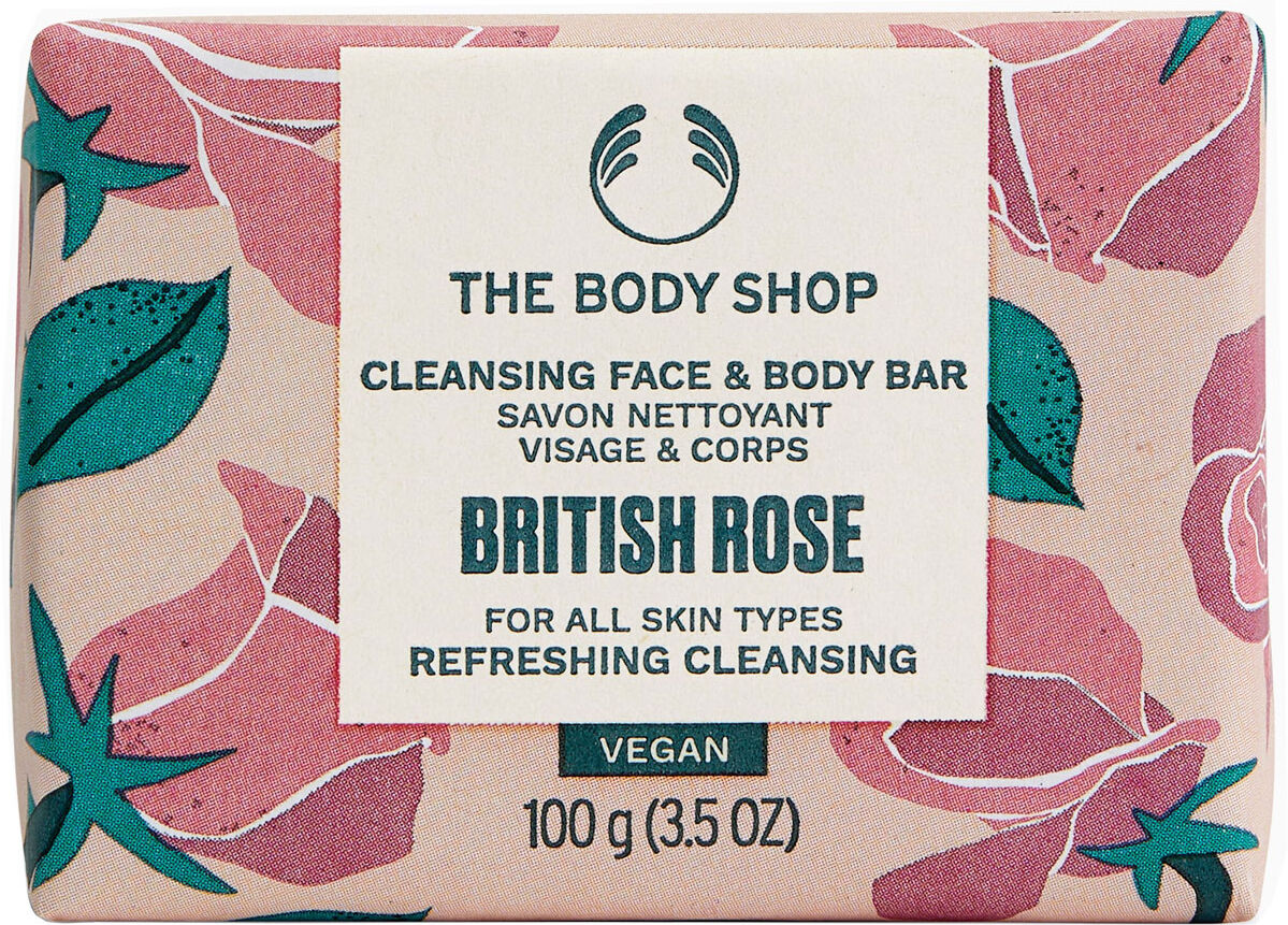 THE BODY SHOP British Rose Cleansing Face & Body Bar 100g