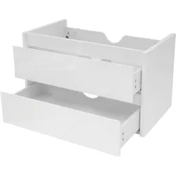 Waschbeckenunterschrank MCW-B19, Waschtischunterschrank Waschtisch Badezimmer, hochglanz Soft-Close 50x80cm ~ weiß