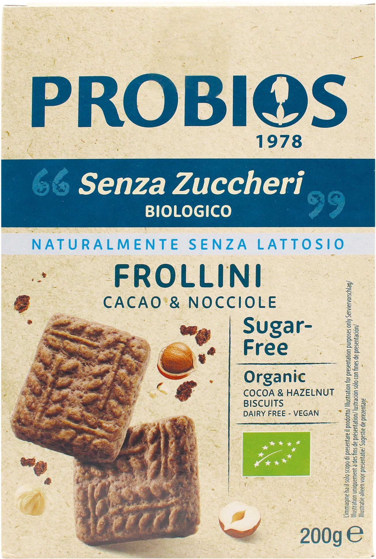 PROBIOS Frollini Cacao E Nocciole Senza Zuccheri 200 G 