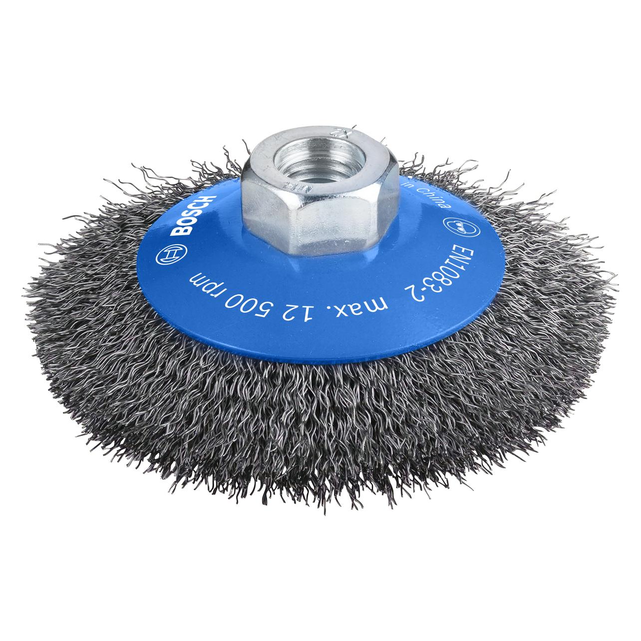 Bosch Professional Zubehör PRO Metal clean Kegelbürste, 100 x 0,3 mm, Gewinde (2608622057)