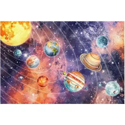 FOTOTAPETE Aquarell Sonnensystem 384/255 cm