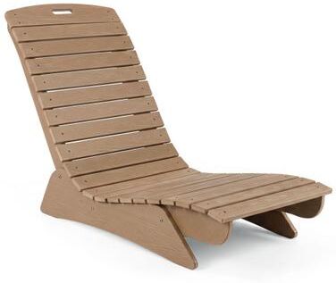 Costway Fade-Resistant Outdoor Lounger with Contoured Shape for Deck Poolside-Brown